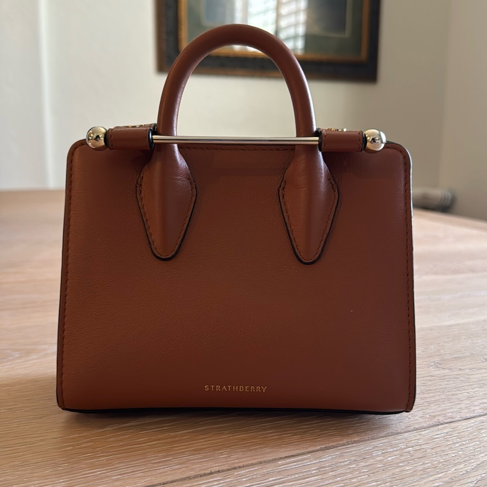 Strathberry Tan Nano Leather Bag